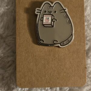 Pusheen Gray and Pink Enamel Pin